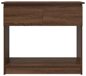 barna tölgyszínű konzolasztal fiókokkal 85,5x38,5x74,5 cm