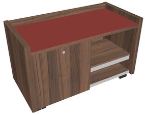 Verno mobil konténer 100 x 50 cm üveggel, bal, dió / piros