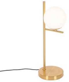 Art Deco asztali lámpa arany opálüveggel - Flore