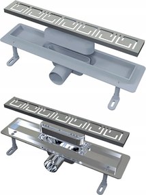 Rozsdamentes acél lineáris lefolyó 30cm Mintás