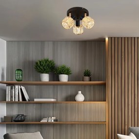 Spotlámpa DUBAI 3xE14/40W/230V átm. 36 cm fekete/arany