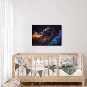 Kép - Lángokat köpködő sárkány (70x50 cm)