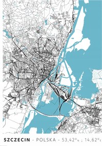 Szczecin Várostérkép poszter A1 59,4x84,1 cm