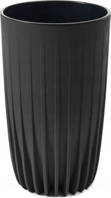 Virágtartó kaspó Fekete Modern erkély terasz virágtartó betéttel