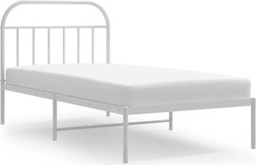 vidaXL fehér fém ágykeret fejtámlával 100x190 cm