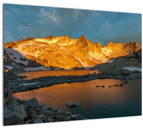 Egy hegyvidéki táj képe (üvegen) (70x50 cm)