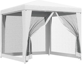 Fehér partisátor 4 hálós oldalfallal 2,5 x 2,5 m