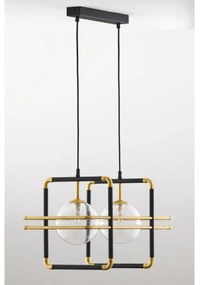 Jupiter 2029 - Csillár zsinóron FIORI 2xG9/10W/230V fekete/arany/átlátszó