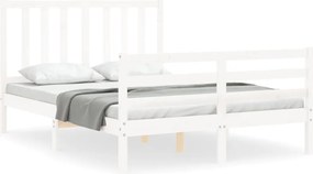 vidaXL fehér tömör fenyőfa ágy matrac nélkül 140x190 cm