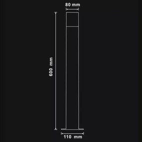 Kültéri lámpa DALLAS 1xE27/12W/230V IP44 60 cm antracit