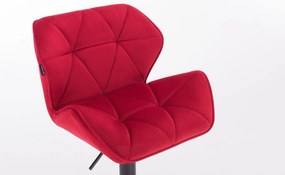 HR111W Vörös modern velúr szék fekete lábbal