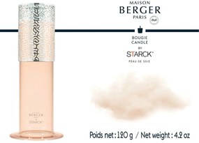 Starck gyertyatartó + gyertya Peau de Soie/Selyem arc 120g rózsaszín - Maison Berger Paris