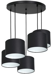 Csillár zsinóron ARDEN 5xE27/60W/230V fekete/fehér