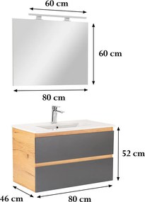 Vario Forte 80 Fürdőszoba komplett szekrény