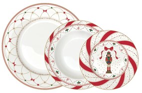 Nutcracker Twist karácsonyi porcelán 18 részes étkészlet