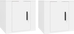 vidaXL 2 db fehér falra szerelhető TV-szekrény 40 x 34,5 x 40 cm