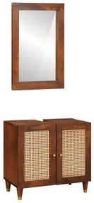 Fürdőszobai bútorok fiókkal 2 pcs 62 x 33 x 58 cm Tömör Mangófát