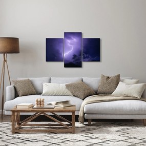 Kép - lila égbolt és villám (90x60 cm)