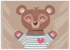 Kép - Mackó csíkos pólóban (70x50 cm)