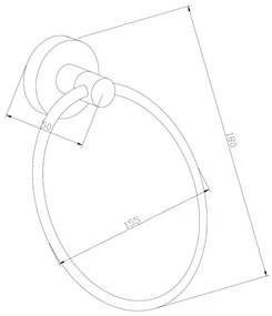 Mexen tartozékok, REMO Ring törölközőtartó, fekete, 7050732-70