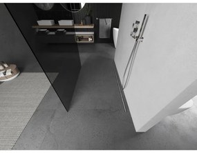 Mexen Kioto, Walk-In zuhany paraván 130 x 200 cm, 8mm szürke üveg, csiszolt acél profil, 800-130-002-97-40