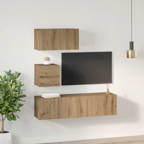 TV szekrény garnitúra 4 pcs kézműves tölgy 60 x 30 x 30 cm