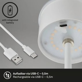 Brilo - KIKI újratölthető érintős LED asztali lámpa LED/2,6W/5V IP44 2600 mAh fehér