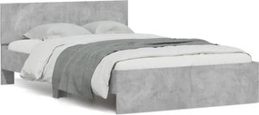 vidaXL betonszürke ágykeret fejtámlával 120 x 190 cm