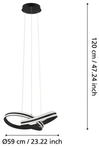 Eglo 99249 - LED Csillár zsinóron CORREDERA 2xLED/18W/230V