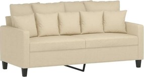 vidaXL kétszemélyes krémszínű szövetkanapé 140 cm