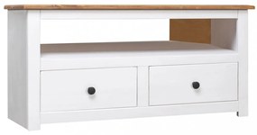 fehér tömör fenyőfa sarok TV-szekrény 93 x 49 x 49 cm
