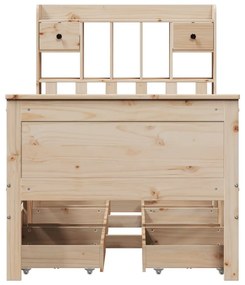 tömör fenyőfa könyvespolcos ágy matrac nélkül 75 x 190 cm
