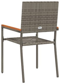 Összecsukható Kerti Székek Párnákkal 2 db Szürke Poly Rattan