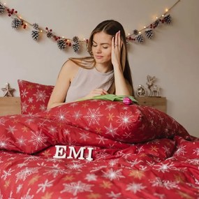 Karácsonyi ágynemű Aurelia piros EMI, A standard egyszemélyes ágy szett tartalma: 1x 140x200 + 1x 70x90