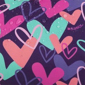 Hátizsák, iskolatáska, cipzáras, GABOL Kokoro, lila, szívek (GA237840L)