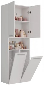 Drohmo 2K DK fürdőszoba szekrény, 60x174x30 cm, fehér