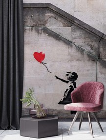Gario Fotótapéta Banksy lány egy lufival Anyag: Vlies, Méret: 150 x 210 cm