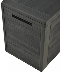 antracitszürke kerti tárolóláda 116 x 44 x 55 cm
