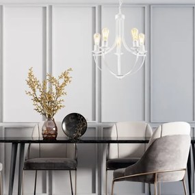 Csillár láncon GINA 5xE27/60W/230V fehér