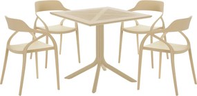 Kerti asztal, szürkésbarna Taupe, DENTON NEW