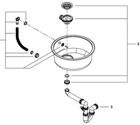 GROHE 31720SD0 - K200 mosogató 440 x 440 x 180 rozsdamentes acél