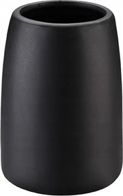 Fürdőszobai fogkefetartó bögre kerámia, fekete