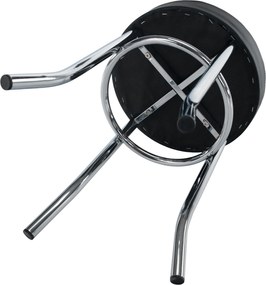 Puff, króm + textilbőr fekete, IRENA