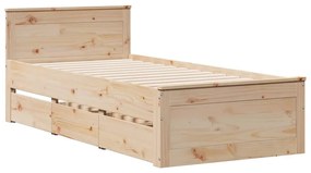 tömör fenyőfa könyvespolcos ágy matrac nélkül 75 x 190 cm