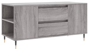 szürke sonoma színű szerelt fa dohányzóasztal 102x44,5x50 cm