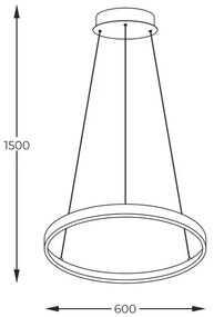 Zuma Line 2023201-BK60 - LED Csillár zsinóron BRENO LED/28W/230V 3000/4000/6000K