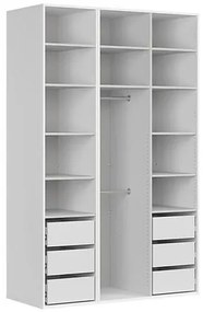 Ruhásszekrény Flex 22 (fehér + fényes fehér + szürke) (tükörrel). 1098239