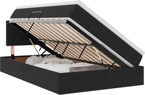 vidaXL Tárolós Ágy matracmal fejtámlával Fekete 120 x 190 cm Bársony