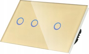 Érintőkapcsoló Fény Dupla Arany Üveg N 2G1G Két Doboz
