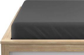 Jersey gumis lepedő lycrával sötétszürke 180 x 200 cm